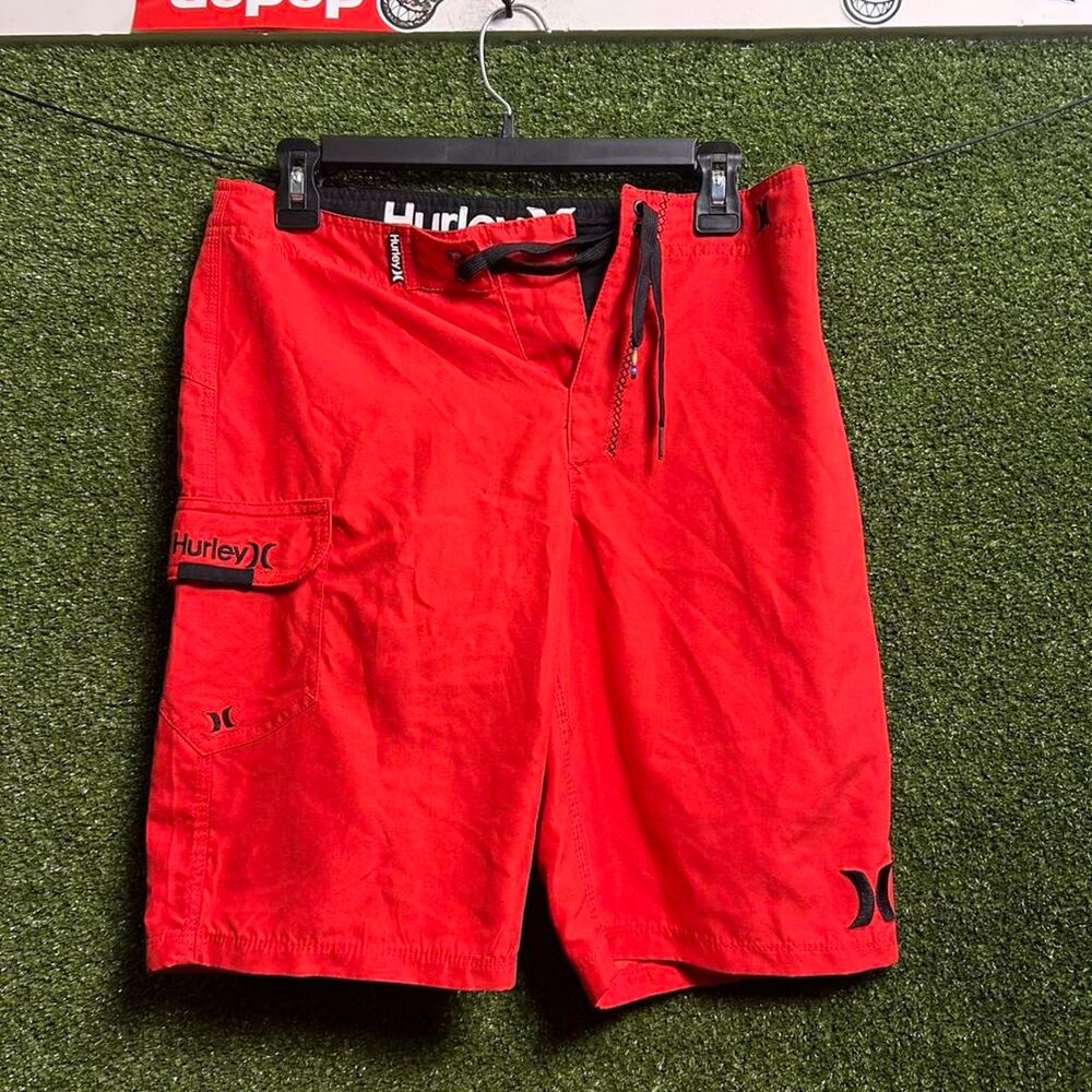 Hurley Men's Red and Orange Shorts